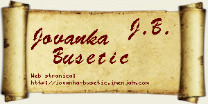 Jovanka Bušetić vizit kartica